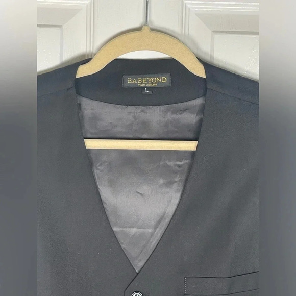 Baebeyond Mens Vest Suit Tuxedo Vest Black Size Large - Picture 3 of 3